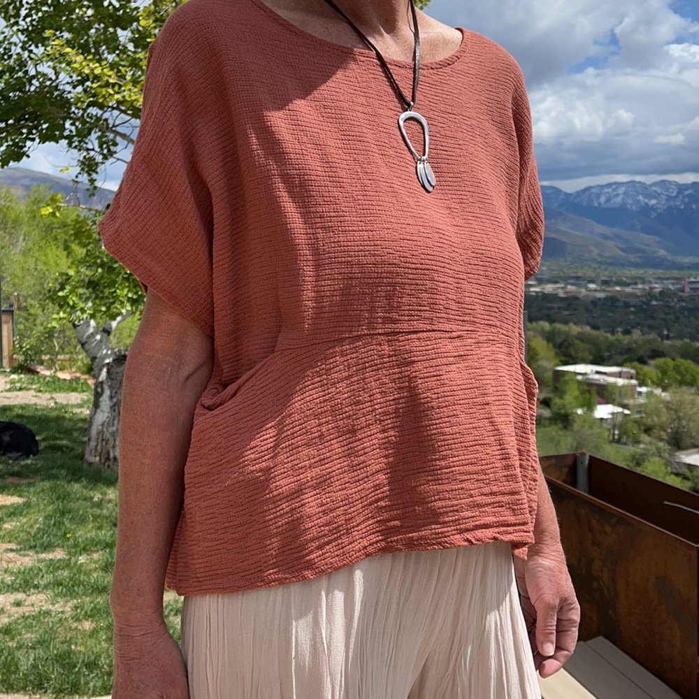 100% cotton hand dyed tee. NWT. Made in Italy.